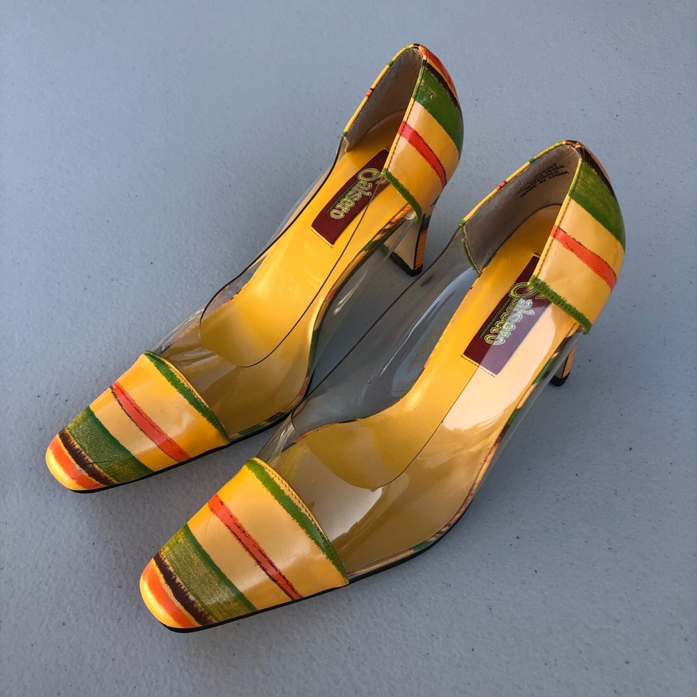 Vintage Salsero clear and colorful heels 80s/90s